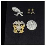 Group of Assorted Military Pins and Jewelry
