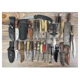 Large Collection of Hunting Knives