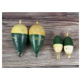 Antique Painted Wood Fishing Bobbers