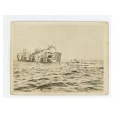 WW2 Battle Of Okinawa Landing Ship Photo