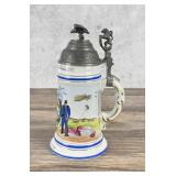 German Regimental Porcelain Lithophane Beer Stein