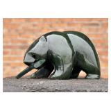 Alaskan Eskimo Inuit Carved Nephrite Jade Bear