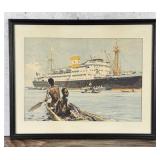Albert Brenet French Ocean Liner Poster