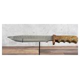 Turquoise Inlaid Handle Rasp File Bowie Knife