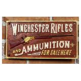 Winchester Rifles and Ammunition Cast Iron Sign