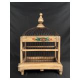 Chinese Export Painted Wood Bird Cage