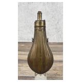 Antique Brass Fluted Black Powder Flask