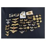 Collection of Military Pins Wings Badges