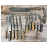 Collection of Antique Frontier Butcher Knives