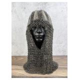 Persian Mughal Empire Silver Inlaid Chainmail Coif