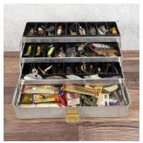 Vintage Fishing Tackle Box and Contents