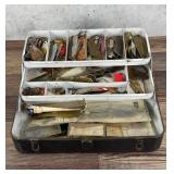 Vintage Fishing Tackle Box and Contents