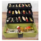 Vintage Fishing Tackle Box and Contents