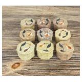 Inlaid Stone Floral Trinket Boxes