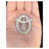 WW2 German Police Cap Eagle Hat Badge
