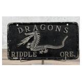 Riddle Oregon Dragons Car Club Plaque