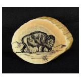 Montana Buffalo Elk Horn Belt Buckle