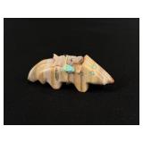 Marnella Kucate Zuni Carved Pair of Wolves Fetish