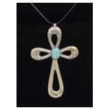 Joe Corbet Navajo Sterling Silver Cross Pendant
