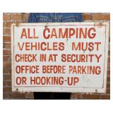 Old Montana Campground Painted Tin Sign