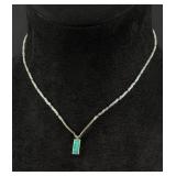 Zuni Sterling Silver Blue Opal Necklace