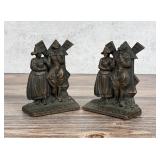 Verona Cast Iron Dutch Windmill Couple Bookends
