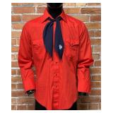 Vintage Red Wrangler Pearl Snap Cowboy Shirt