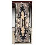 Navajo Indian Two Grey Hills Runner Rug
