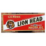 Gilmore Lion Head Motor Oil Sign