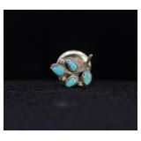 Zuni Petit Point Sterling Turquoise Leaf Tie Tack