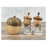 Collection of Acorn Form Wood Boxes