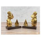 Jennings Brothers Dutch Children Sailboat Bookends