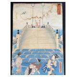 Utagawa Kunisada Nihon Bridge Woodblock Print
