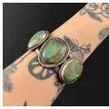 Old Pawn Navajo Sterling Silver Turquoise Bracelet