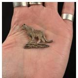 Sterling Silver Mountain Lion Brooch