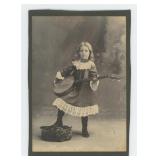 Occupational Musician Girl & Banjo Cabinet Photo