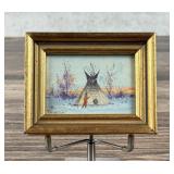 Ace Powell Indian Village Miniature Painting