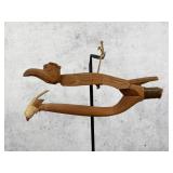 Brown Tlingit Northwest Coast Carved Halibut Hook