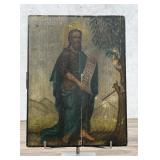 Antique Russian Saint John the Baptist Icon