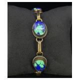 Taxco Mexico Sterling Silver Azurite Bracelet