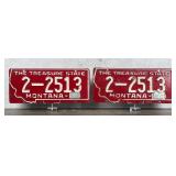 1956 Montana License Plate Set