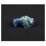 Kevin Quam Zuni Carved Azurite Buffalo Fetish