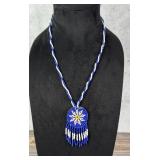 Montana Indian Beaded Rosette Necklace