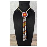 Blackfoot Native American Indian Beaded Bolo Tie