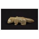 Herbert Davis Zuni Carved Travertine Fox Fetish