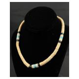 Santo Domingo Pueblo Turquoise Heishi Necklace