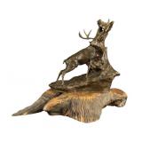 Jeff Wolf The Itching Post Bronze