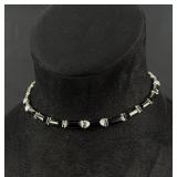 Taxco Mexico 950 Silver and Onyx Necklace