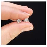 14k White Gold Diamond Earrings