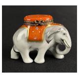 Limoges Peint Main Porcelain Trinket Box Elephant